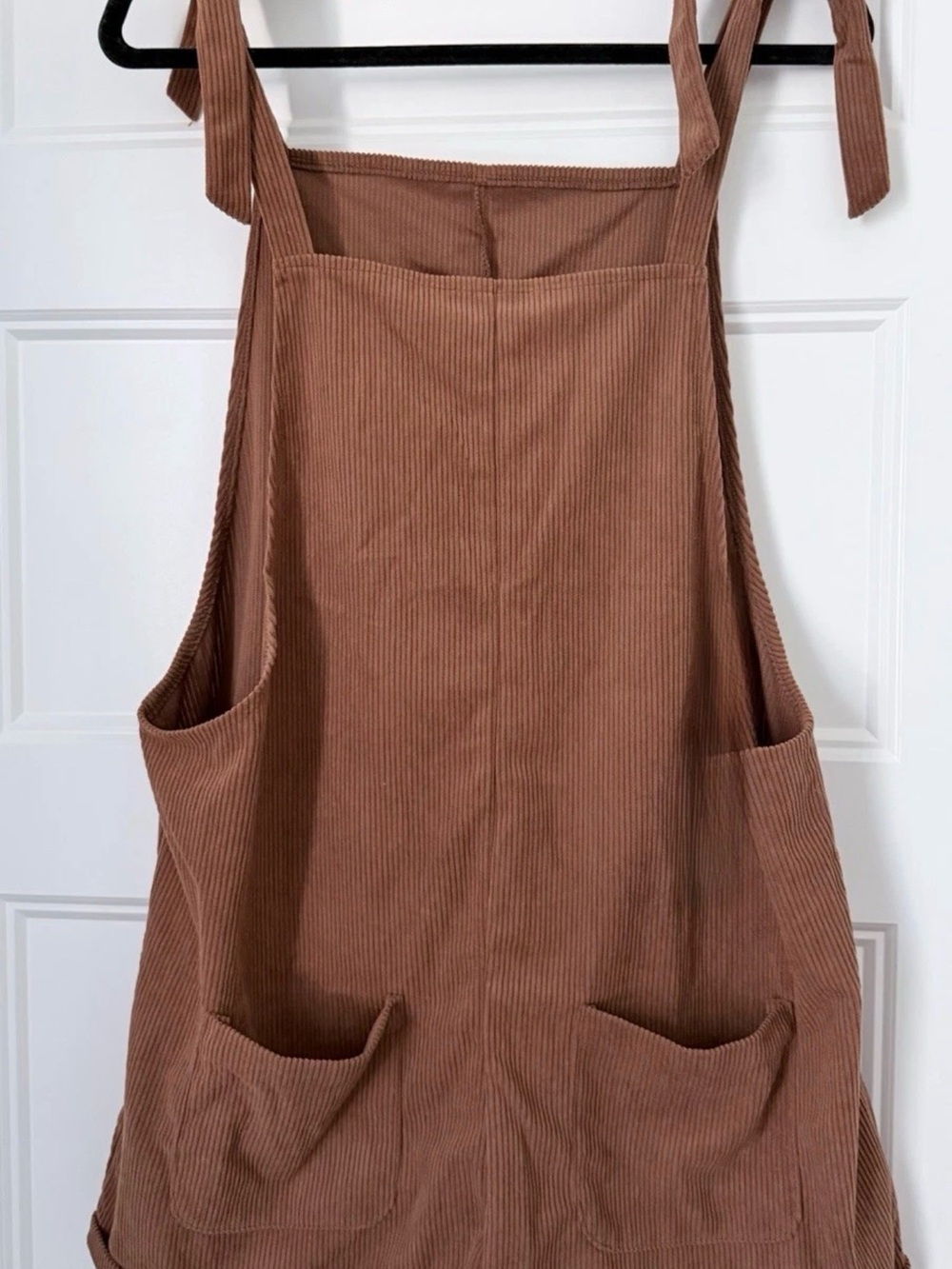 Cupshe Brown Tie-Shoulder Short Denim Overalls - Picture 2 of 5